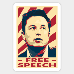 Elon Musk Free Speech Poster Sticker